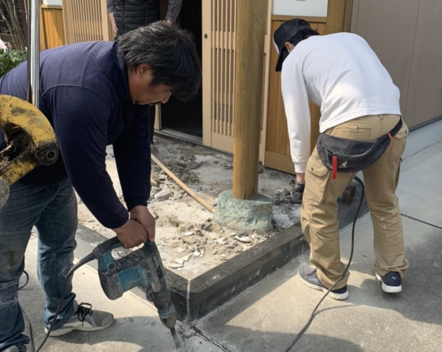 玄関敷石 玄関工事 玄関リフォーム